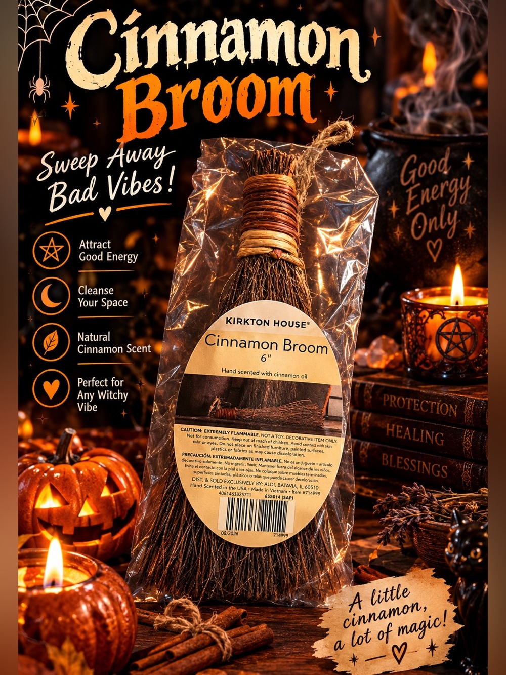 Cinnamon Broom - Brown Witchy
